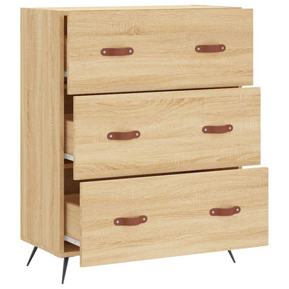 Cassettiera Rovere Sonoma 69,5x34x90 cm in Legno Multistrato