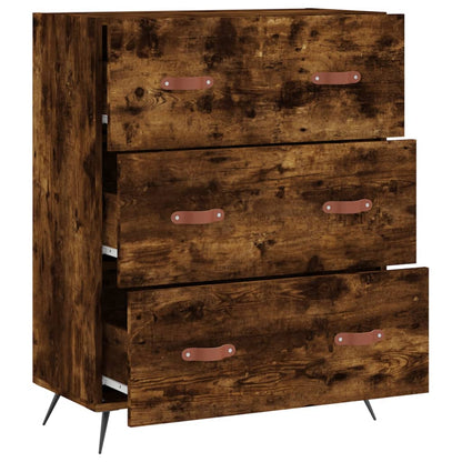 Cassettiera Rovere Fumo 69,5x34x90 cm in Legno Multistrato