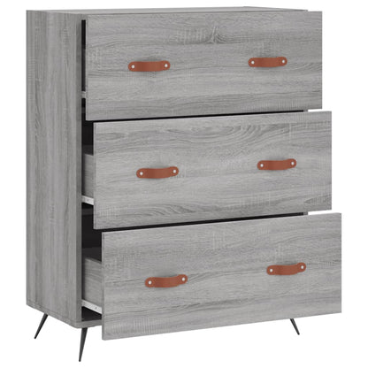 Cassettiera Grigio Sonoma 69,5x34x90 cm in Legno Multistrato