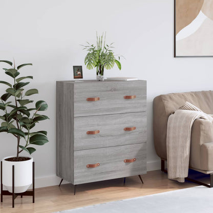 Cassettiera Grigio Sonoma 69,5x34x90 cm in Legno Multistrato