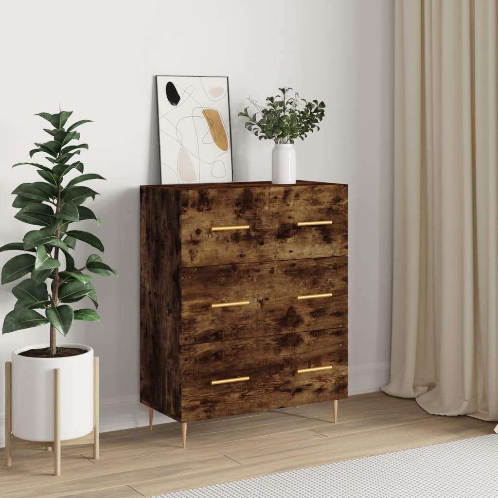 Credenza Rovere Fumo 69,5x34x90 cm in Legno Multistrato - homemem39