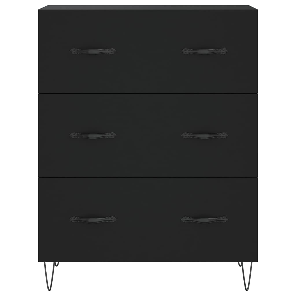 Credenza Nera 69,5x34x90 cm in Legno Multistrato - homemem39