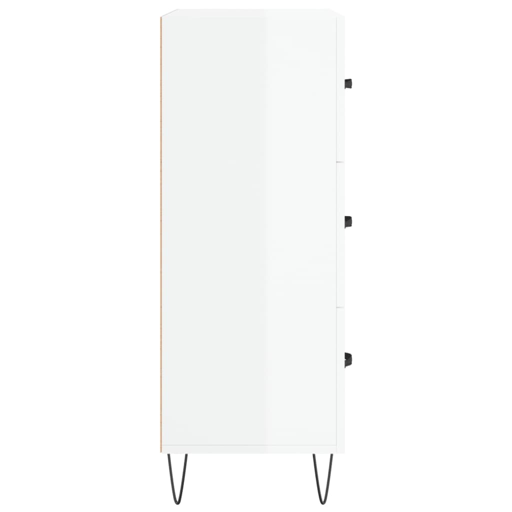 Credenza 69,5x34x90 cm in Legno Multistrato Bianco Lucido - homemem39