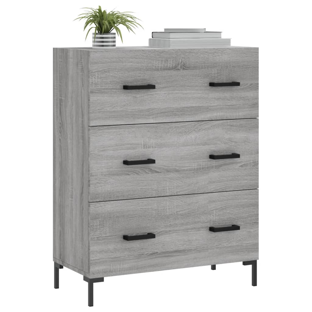 Credenza Grigio Sonoma 69,5x34x90 cm in Legno Multistrato