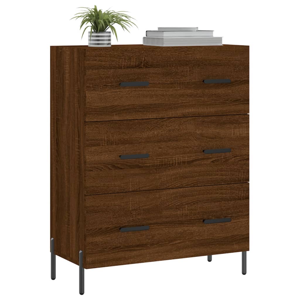 Credenza Rovere Marrone 69,5x34x90 cm in Legno Multistrato - homemem39