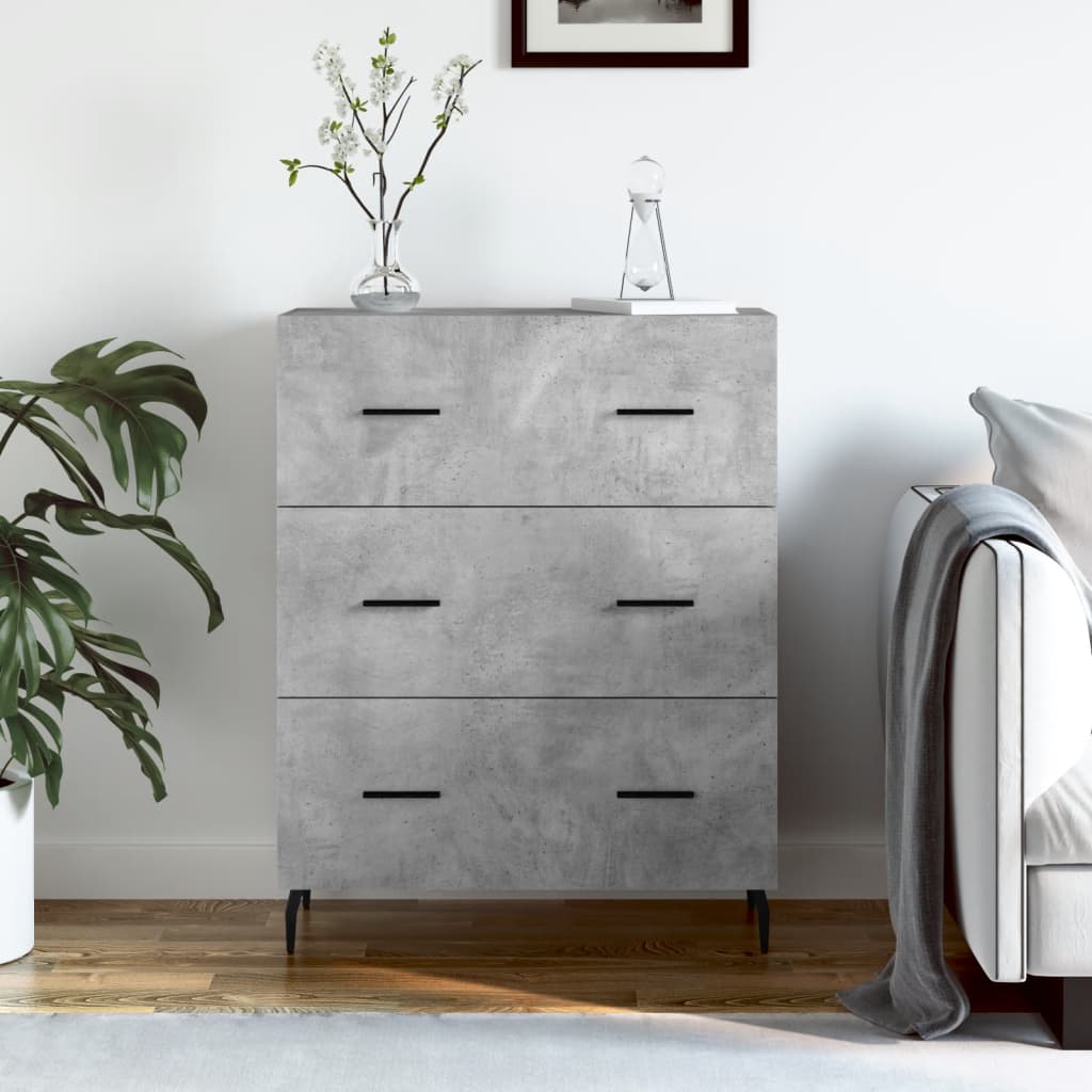 Credenza Grigio Cemento 69,5x34x90 cm in Legno Multistrato | homemem39