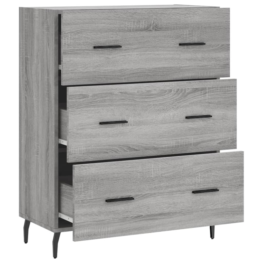 Credenza Grigio Sonoma 69,5x34x90 cm in Legno Multistrato - homemem39
