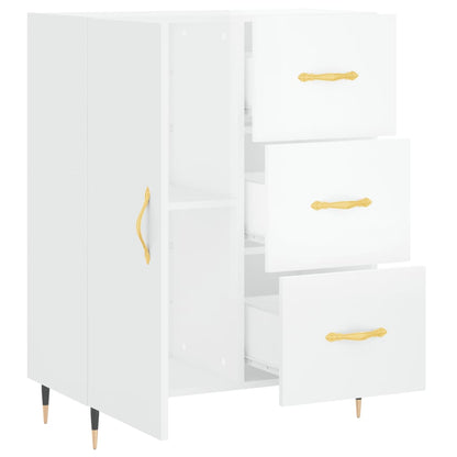 Credenza 69,5x34x90 cm in Legno Multistrato Bianco Lucido - homemem39