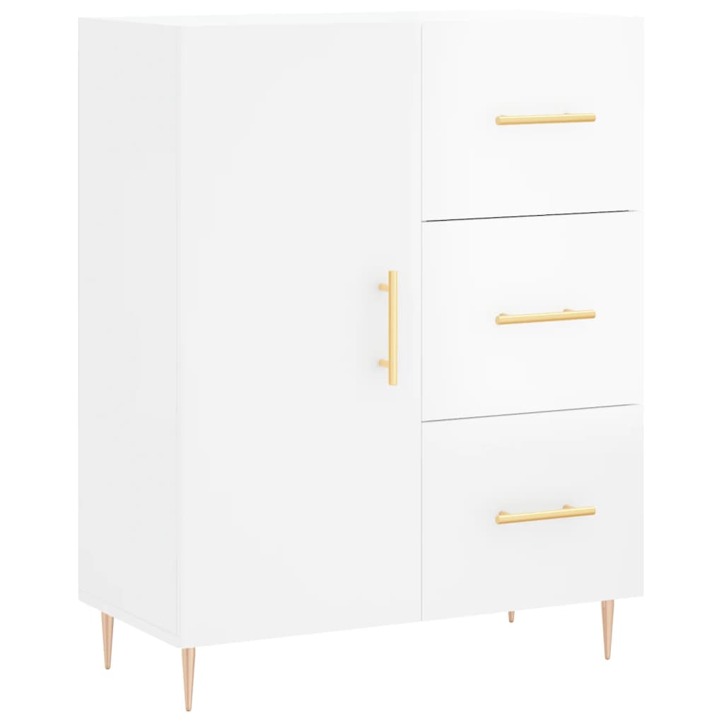 Credenza 69,5x34x90 cm in Legno Multistrato Bianco Lucido - homemem39