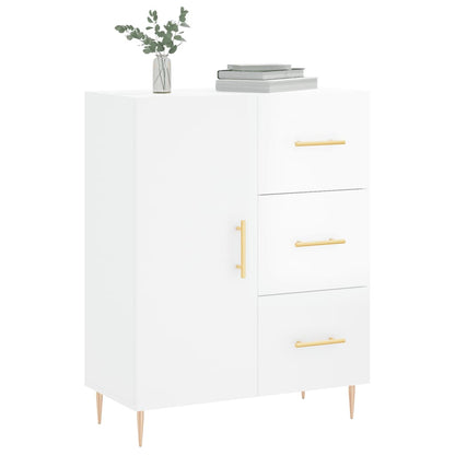 Credenza 69,5x34x90 cm in Legno Multistrato Bianco Lucido - homemem39