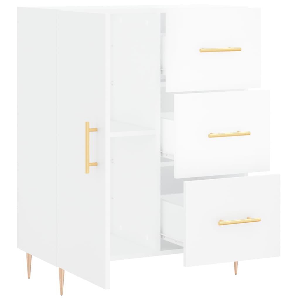 Credenza 69,5x34x90 cm in Legno Multistrato Bianco Lucido - homemem39