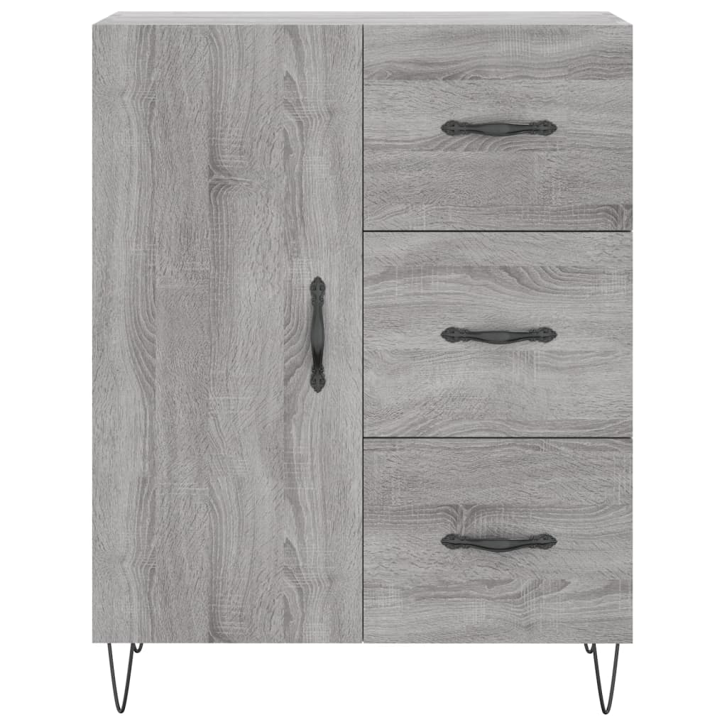 Credenza Grigio Sonoma 69,5x34x90 cm in Legno Multistrato