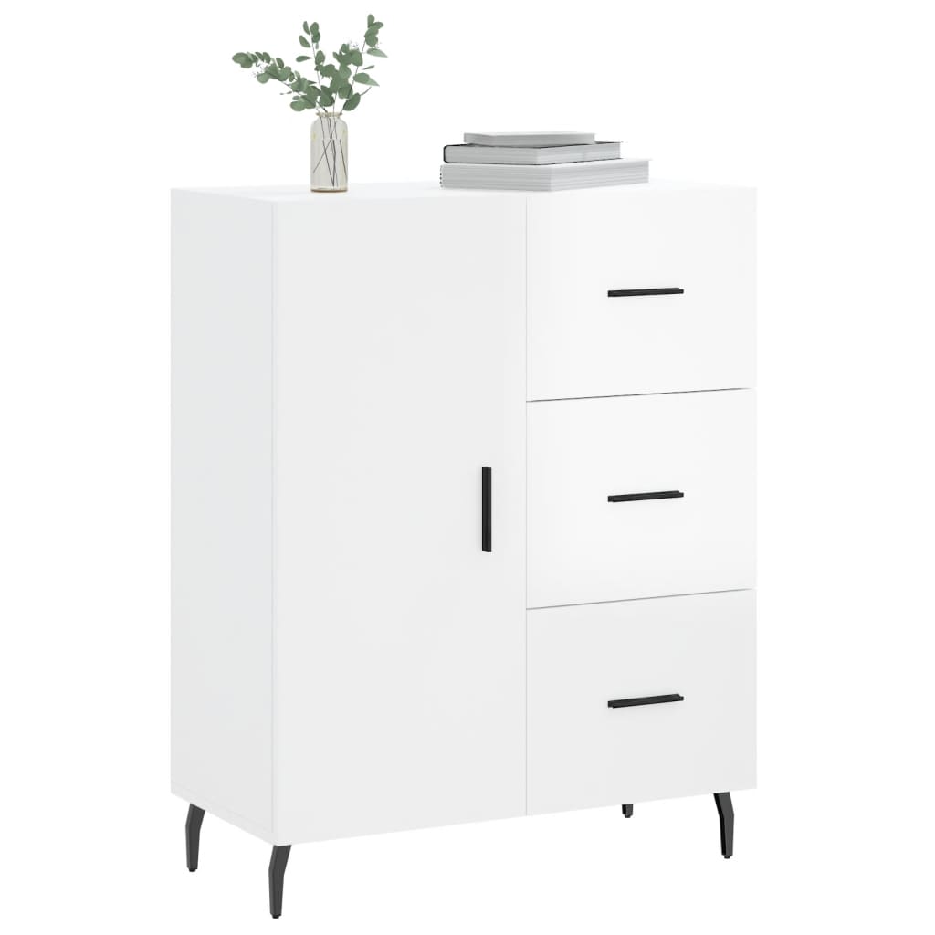 Credenza 69,5x34x90 cm in Legno Multistrato Bianco Lucido