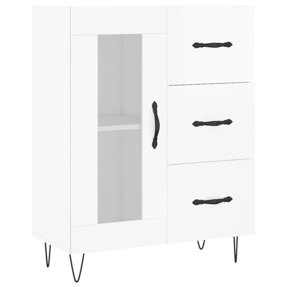 Credenza 69,5x34x90 cm in Legno Multistrato Bianco Lucido - homemem39