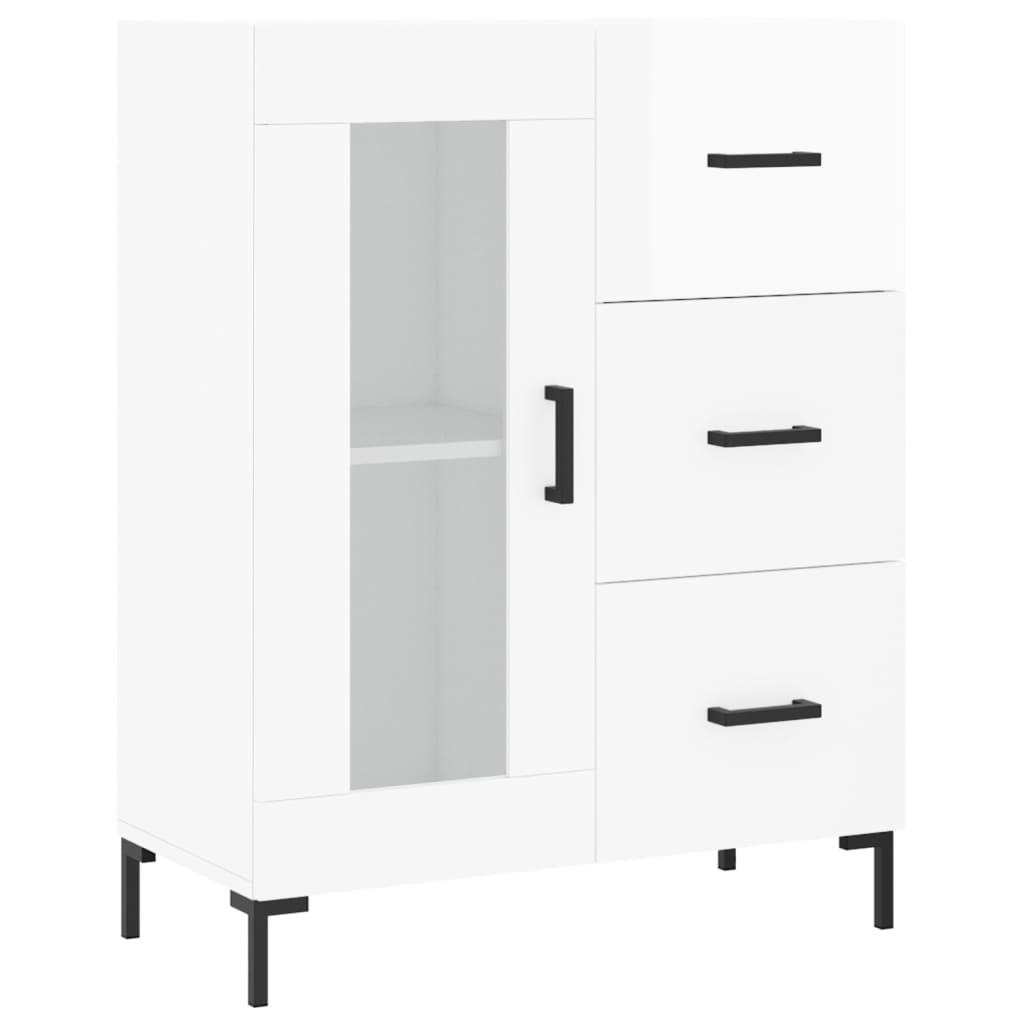 Credenza 69,5x34x90 cm in Legno Multistrato Bianco Lucido - homemem39