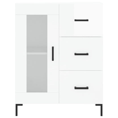 Credenza 69,5x34x90 cm in Legno Multistrato Bianco Lucido - homemem39