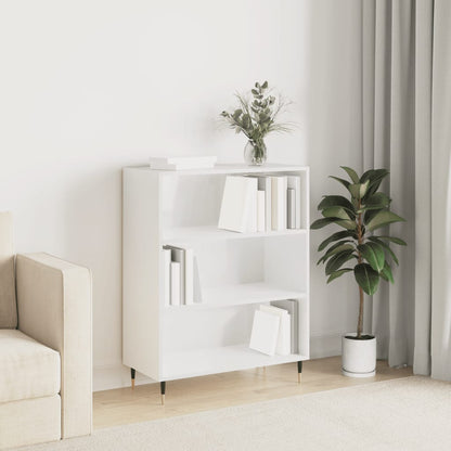 Libreria Bianco Lucido 69,5x32,5x90 cm in Legno Multistrato | homemem39