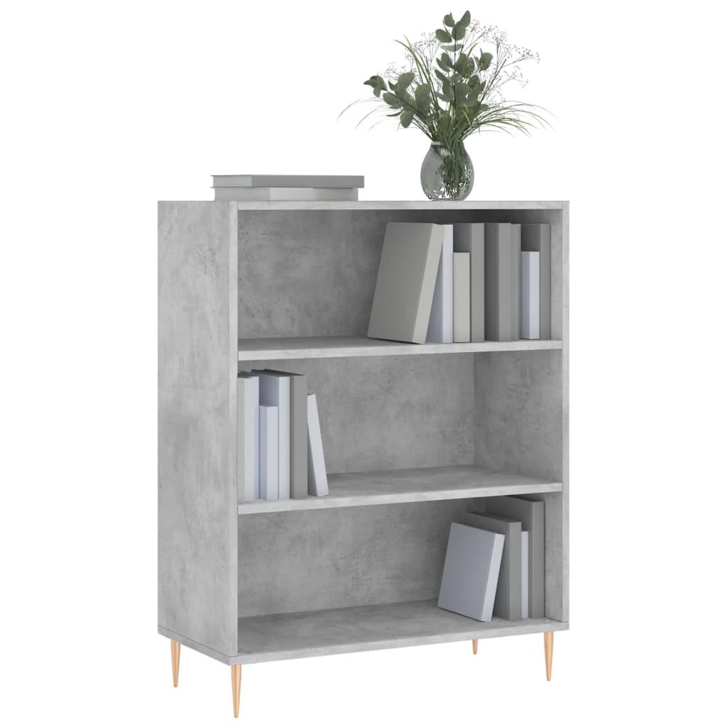Libreria Grigio Cemento 69,5x32,5x90 cm in Legno Multistrato | homemem39