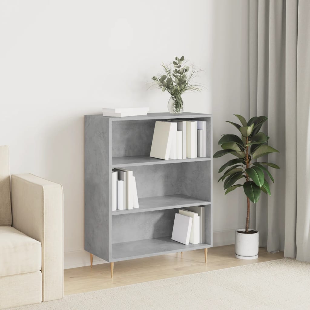 Libreria Grigio Cemento 69,5x32,5x90 cm in Legno Multistrato | homemem39