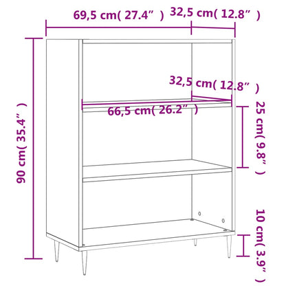 Libreria Grigio Sonoma 69,5x32,5x90 cm in Legno Multistrato | homemem39