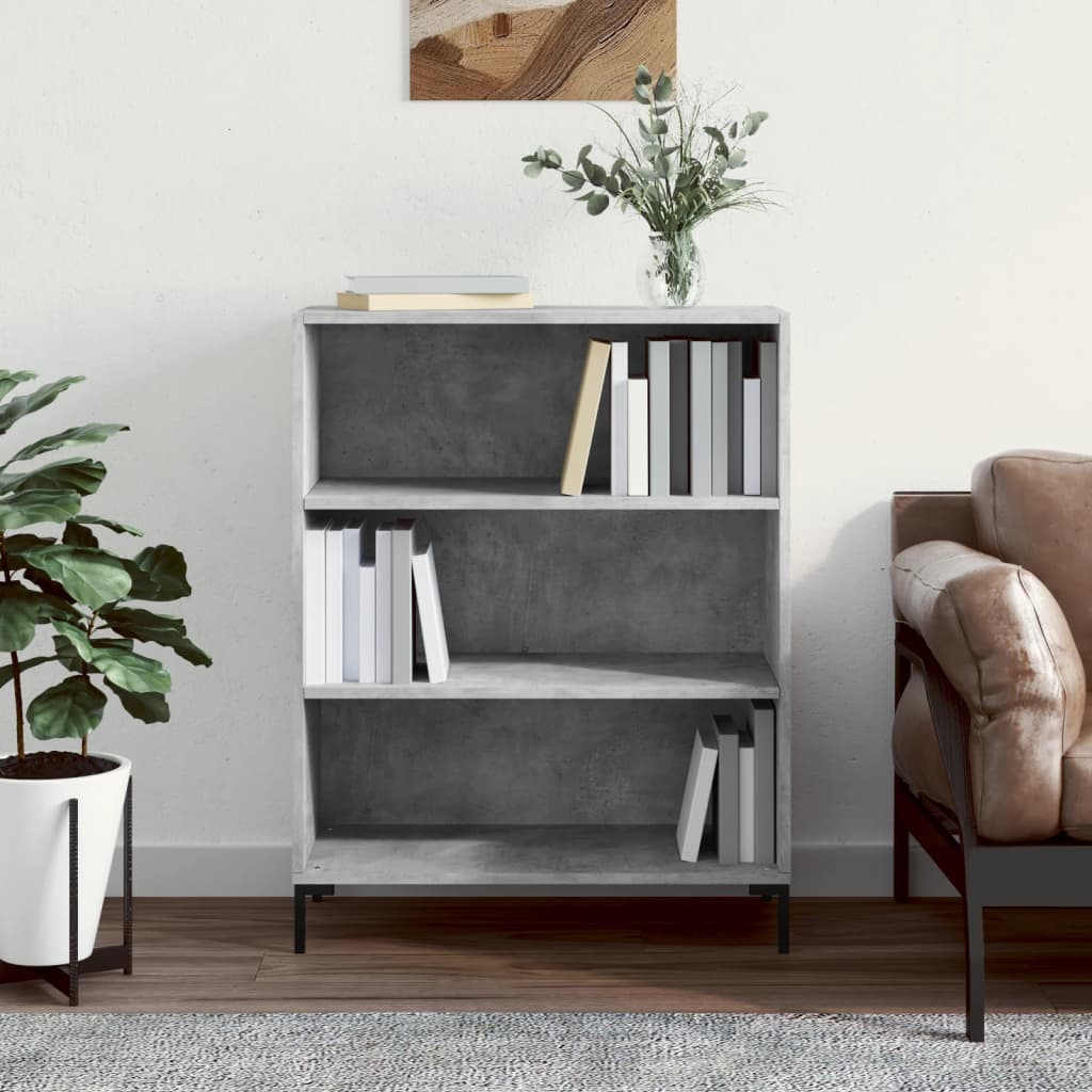 Libreria Grigio Cemento 69,5x32,5x90 cm in Legno Multistrato | homemem39