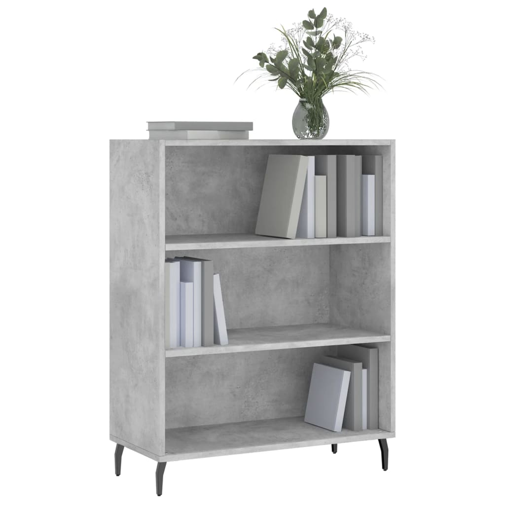 Scaffale Grigio Cemento 69,5x32,5x90 cm in Legno Multistrato - homemem39