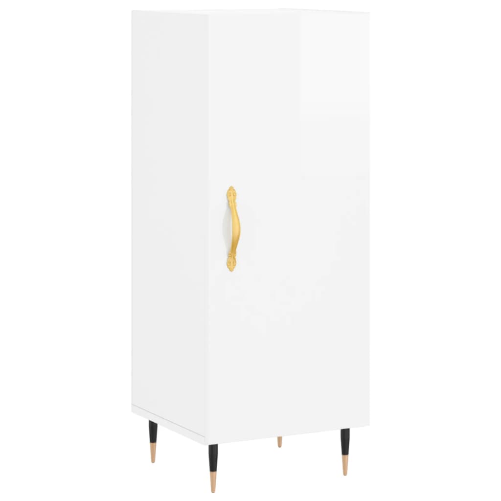 Credenza Bianco Lucido 34,5x34x90 cm in Legno Multistrato - homemem39