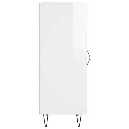 Credenza Bianco Lucido 34,5x34x90 cm in Legno Multistrato - homemem39
