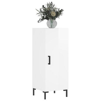 Credenza Bianco Lucido 34,5x34x90 cm in Legno Multistrato - homemem39