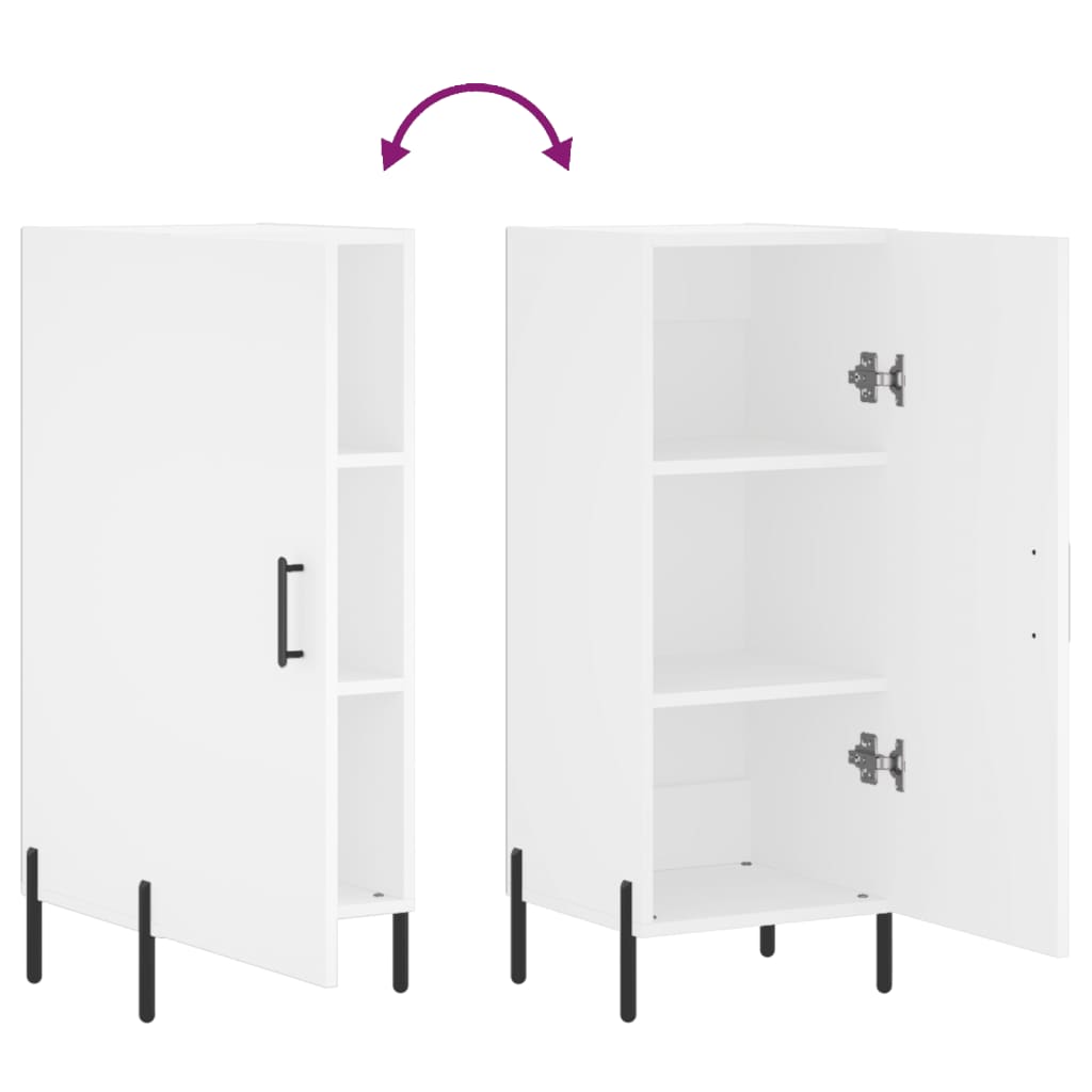 Credenza Bianca 34,5x34x90 cm in Legno Multistrato - homemem39