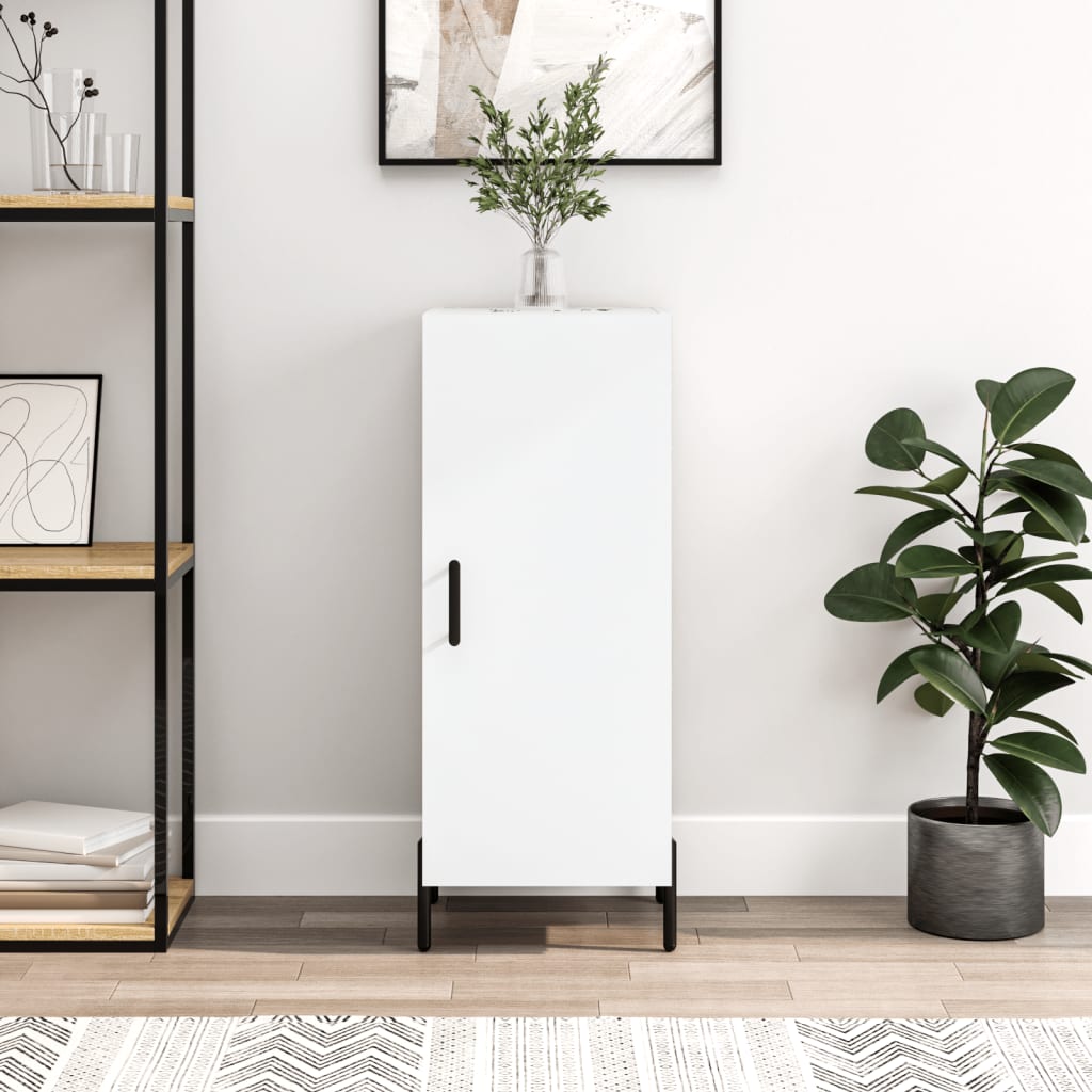 Credenza Bianca 34,5x34x90 cm in Legno Multistrato - homemem39