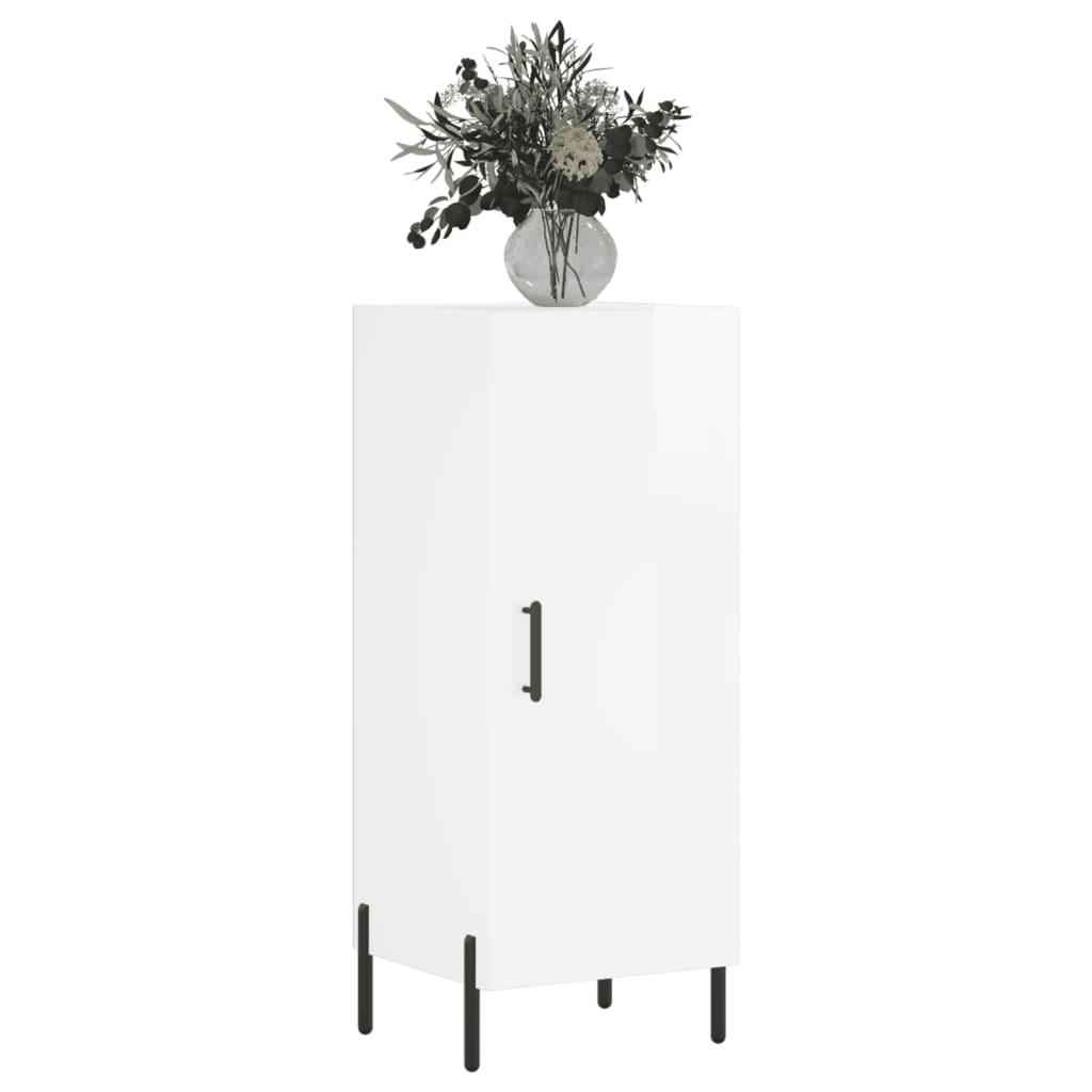 Credenza Bianco Lucido 34,5x34x90 cm in Legno Multistrato - homemem39