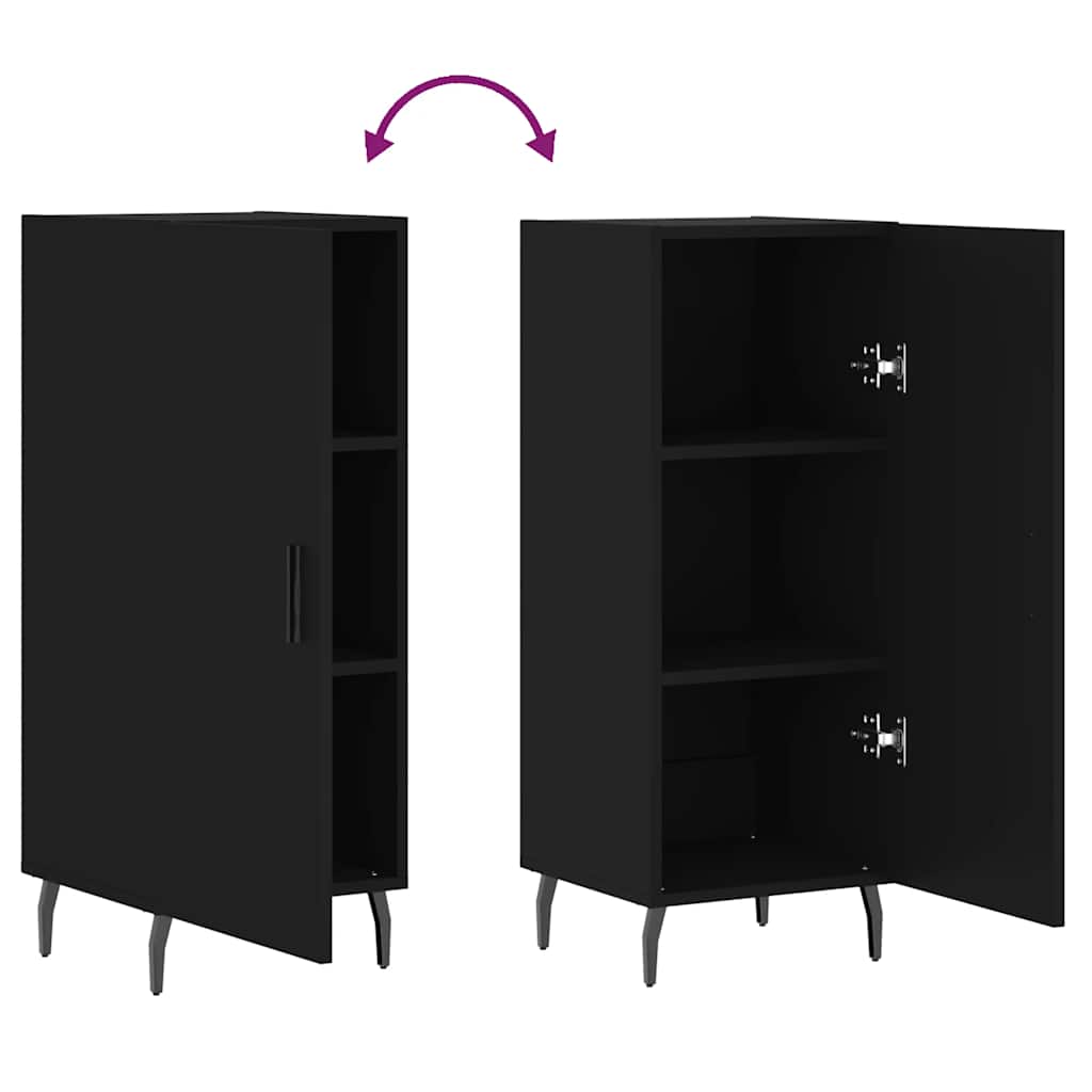 Credenza Nero 34,5x34x90 cm in Legno Multistrato