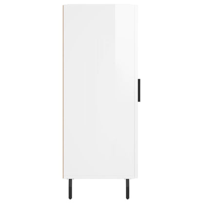 Credenza Bianco Lucido 34,5x34x90 cm in Legno Multistrato