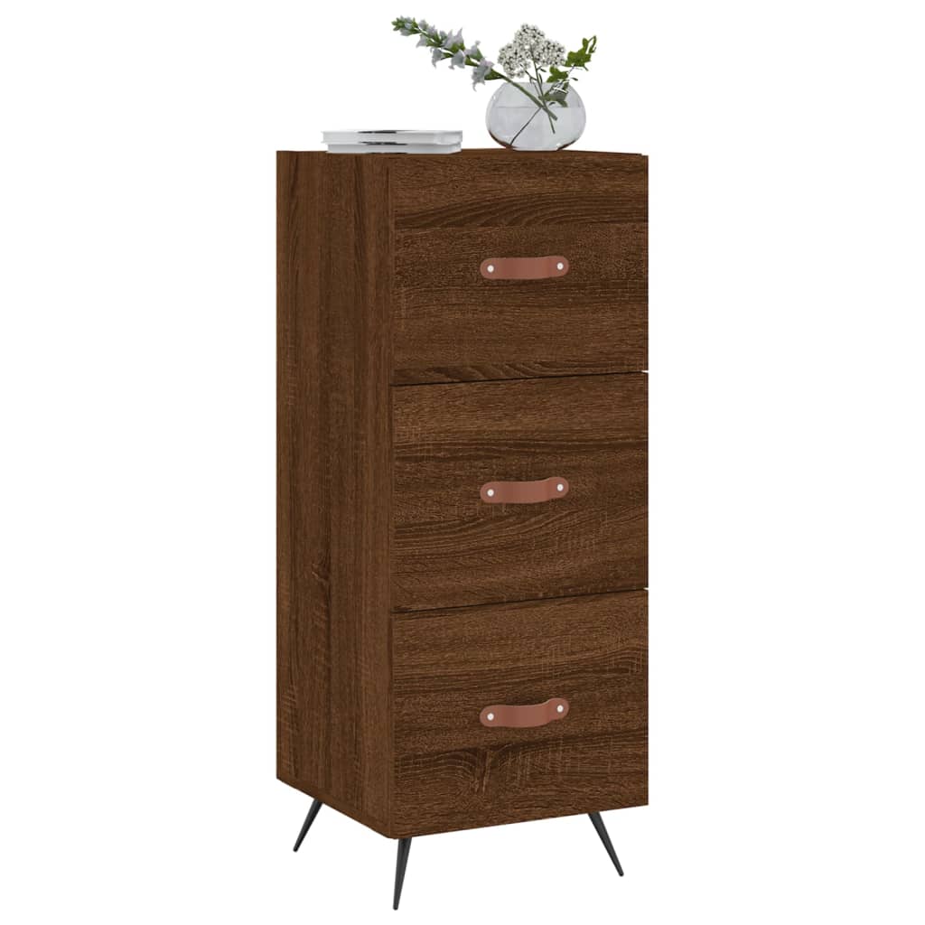 Credenza Rovere Marrone 34,5x34x90 cm in Legno Multistrato - homemem39