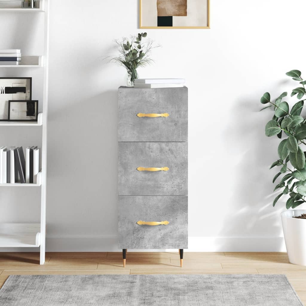 Credenza Grigio Cemento 34,5x34x90 cm in Legno Multistrato | homemem39