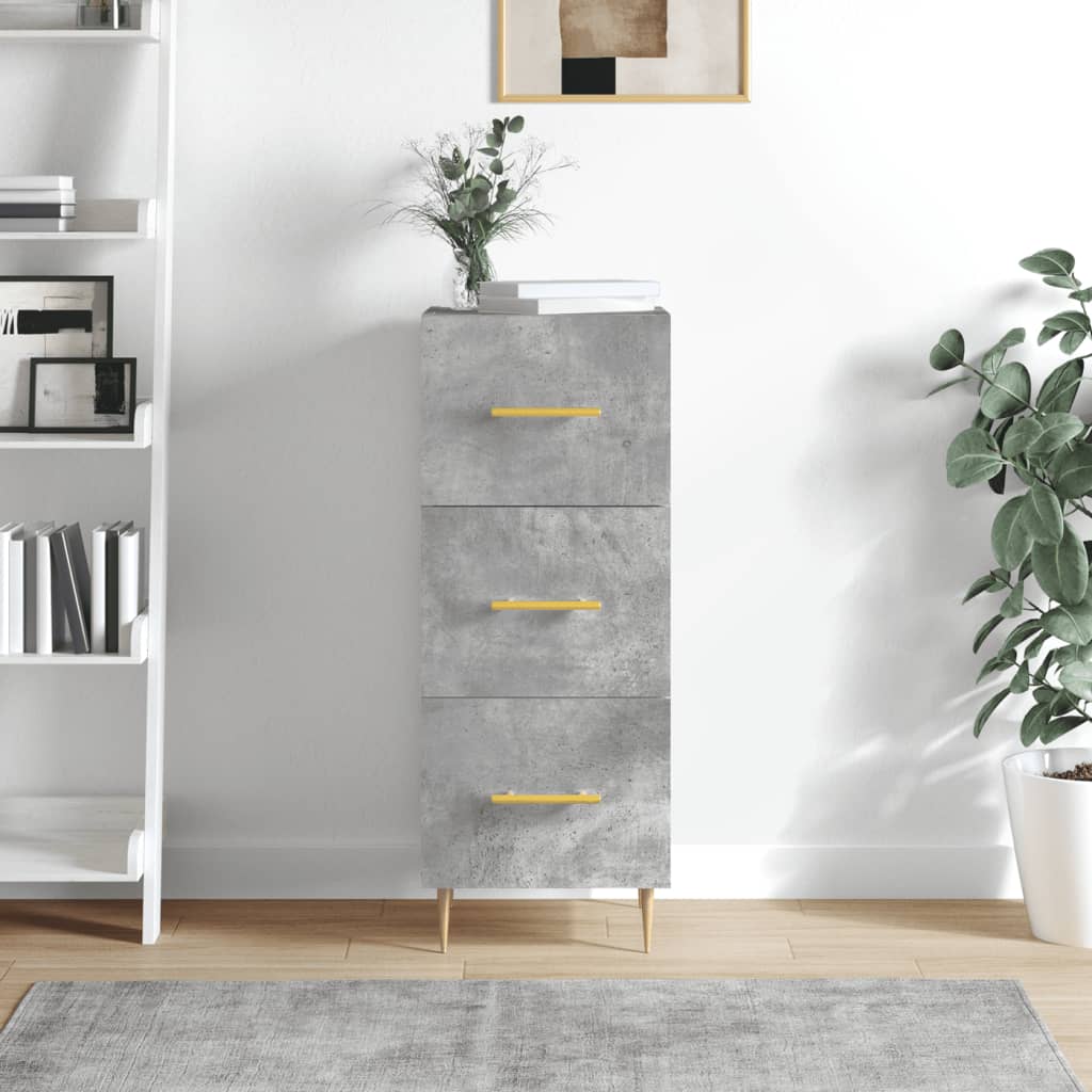 Credenza Grigio Cemento 34,5x34x90 cm in Legno Multistrato - homemem39