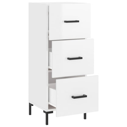 Credenza Bianco Lucido 34,5x34x90 cm in Legno Multistrato | homemem39