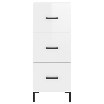 Credenza Bianco Lucido 34,5x34x90 cm in Legno Multistrato | homemem39