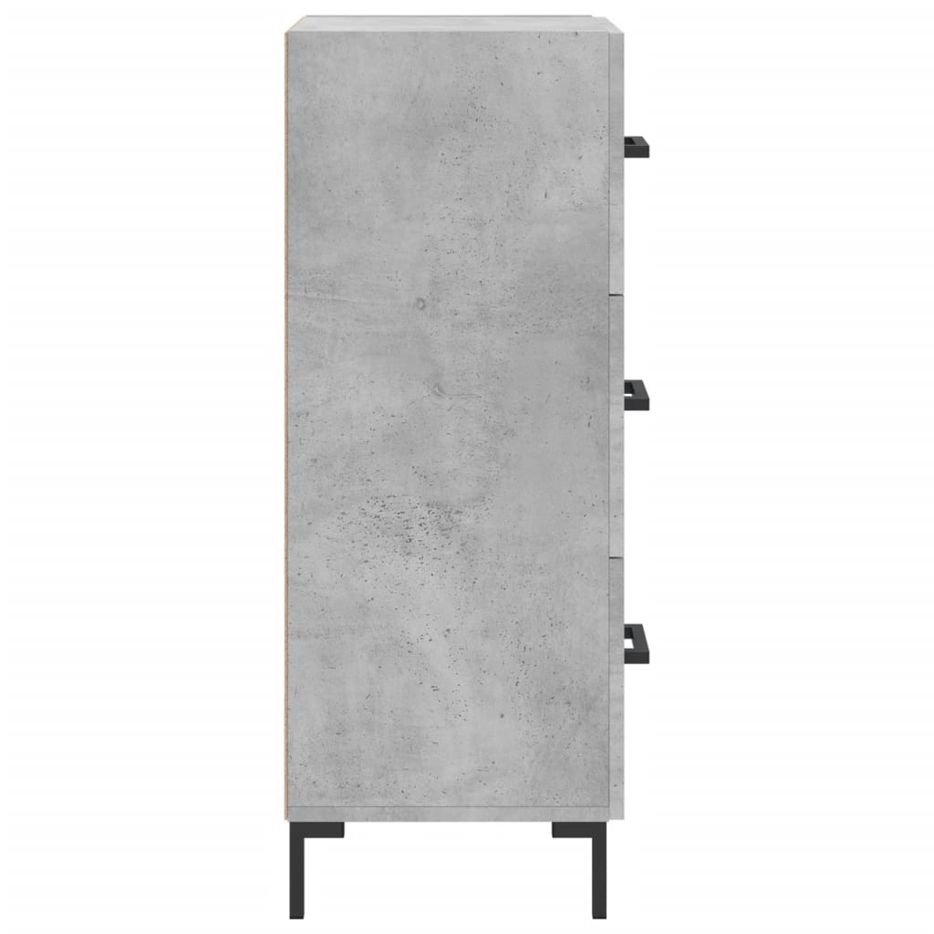 Credenza Grigio Cemento 34,5x34x90 cm in Legno Multistrato