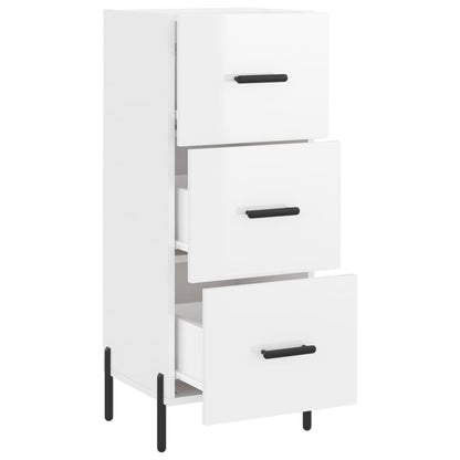 Credenza Bianco Lucido 34,5x34x90 cm in Legno Multistrato - homemem39
