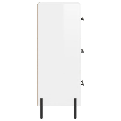 Credenza Bianco Lucido 34,5x34x90 cm in Legno Multistrato - homemem39
