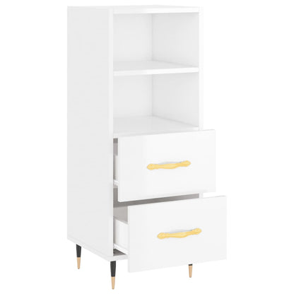 Credenza Bianco Lucido 34,5x34x90 cm in Legno Multistrato - homemem39