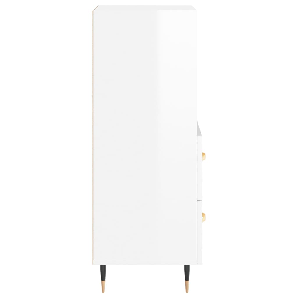 Credenza Bianco Lucido 34,5x34x90 cm in Legno Multistrato - homemem39