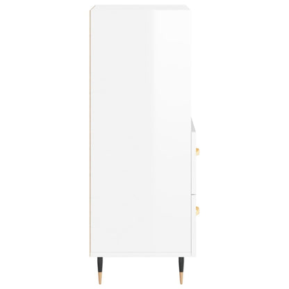 Credenza Bianco Lucido 34,5x34x90 cm in Legno Multistrato - homemem39