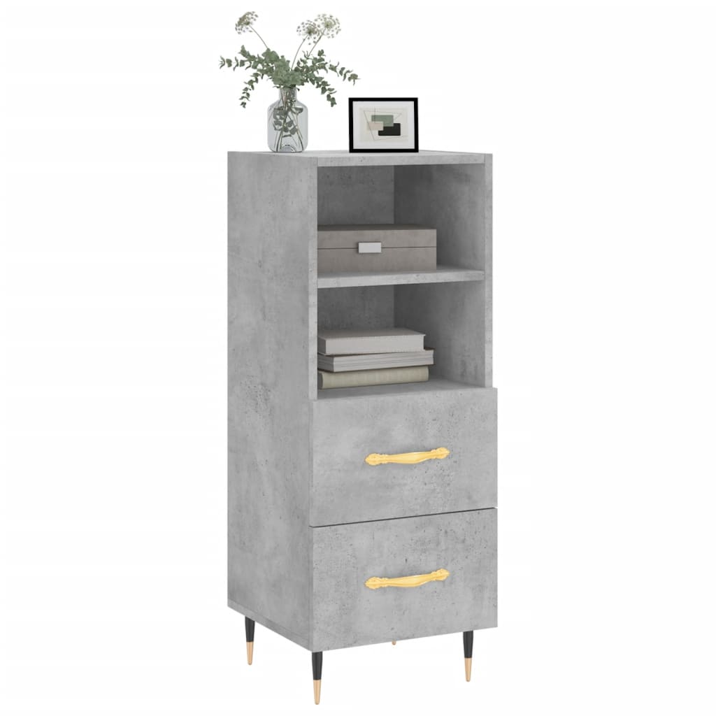 Credenza Grigio Cemento 34,5x34x90 cm in Legno Multistrato - homemem39