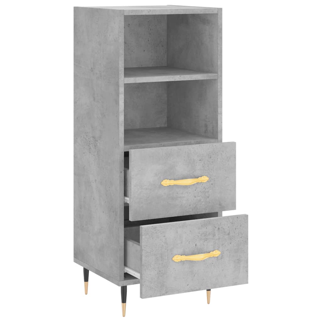Credenza Grigio Cemento 34,5x34x90 cm in Legno Multistrato - homemem39