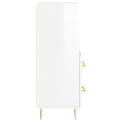Credenza Bianco Lucido 34,5x34x90 cm in Legno Multistrato - homemem39