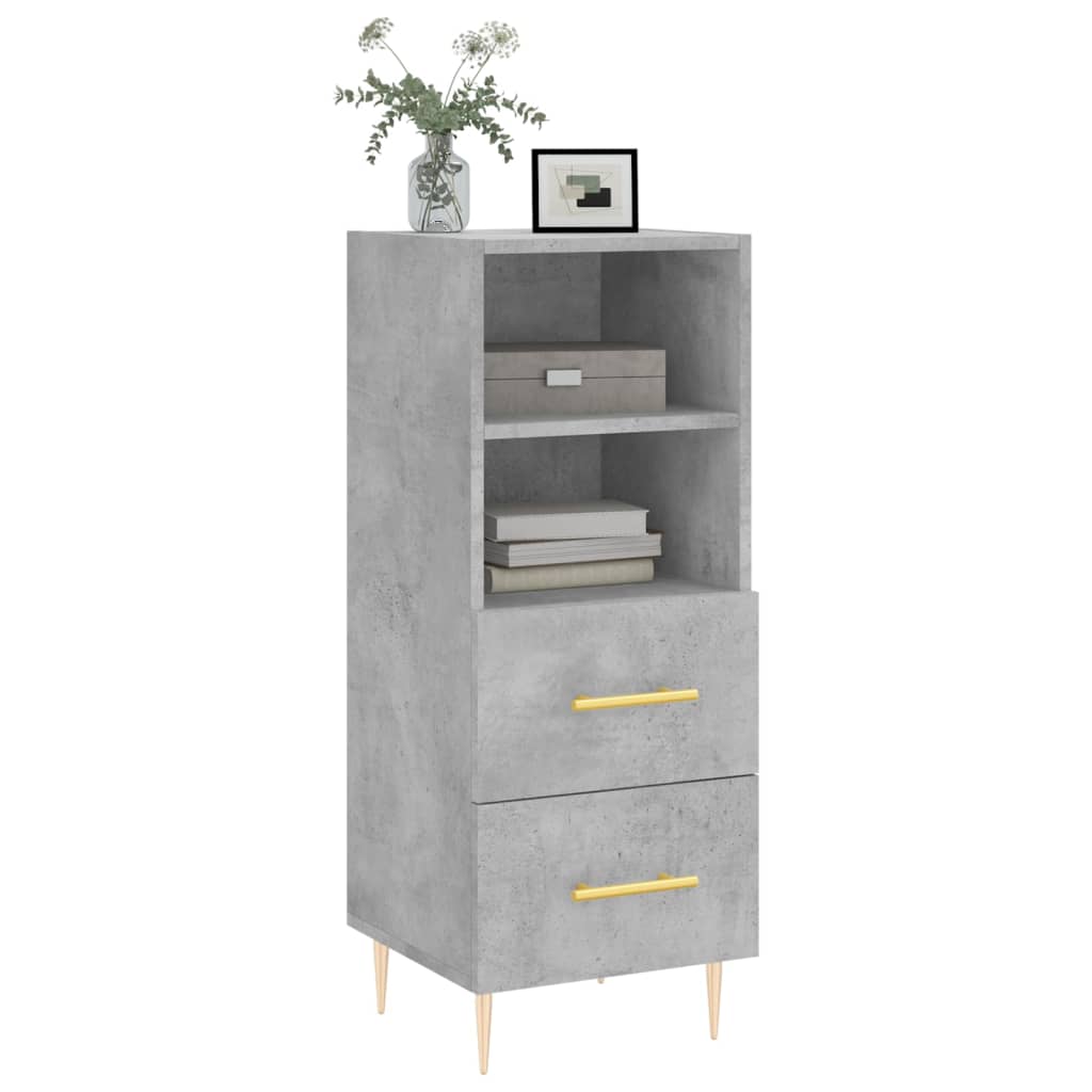 Credenza Grigio Cemento 34,5x34x90 cm in Legno Multistrato - homemem39