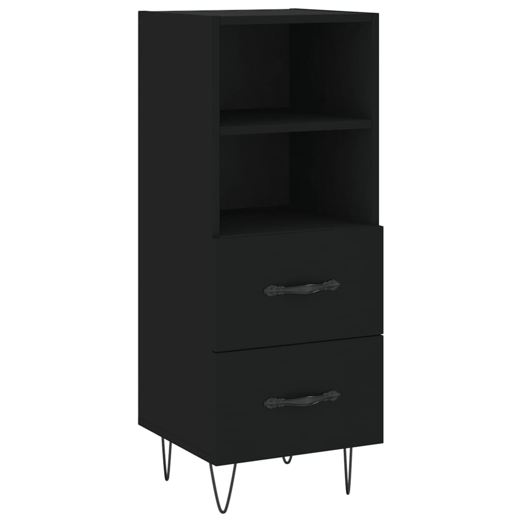 Credenza Nero 34,5x34x90 cm in Legno Multistrato - homemem39